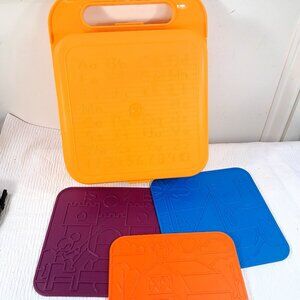 Vintage‎ Tupperware TupperToys Art Set Rubbing Plates with Carry Case lunchbox